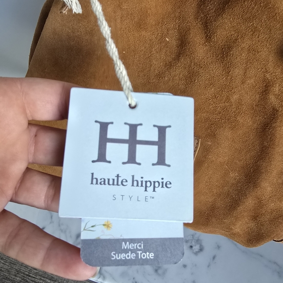 Haute Hippie New Merci Suede Leather Cinched Tote Shoulder Bag Purse & Pouch - Picture 13 of 15